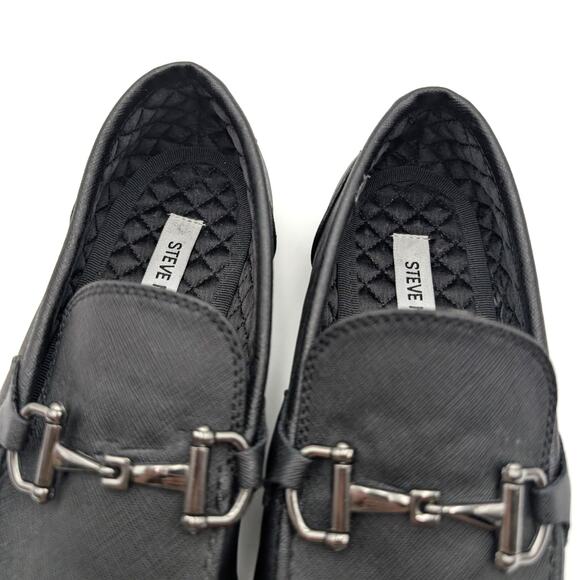Steve Madden Mez Almond Toe Slip-On Loafer Shoes Men's Black Size US8 EU41 - Picture 11 of 13